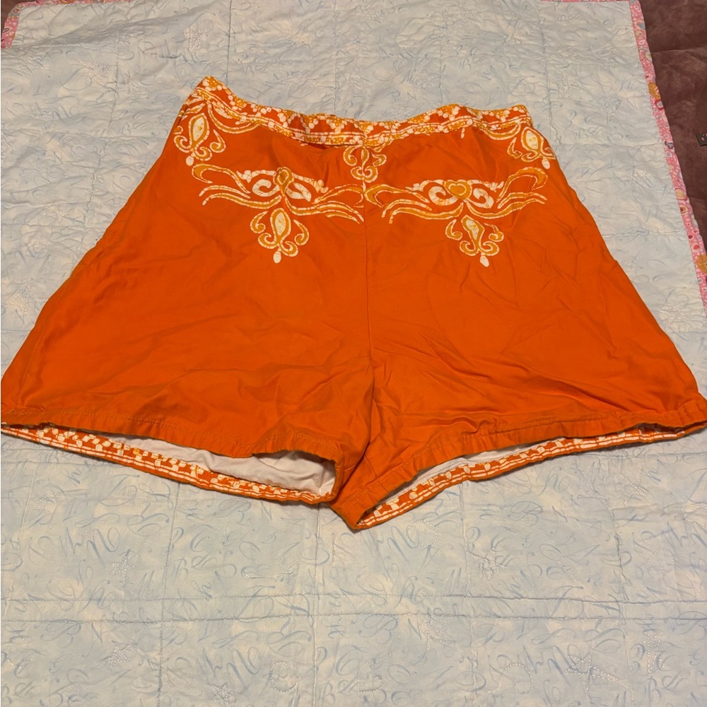 Handmade Orange High Waisted Shorts